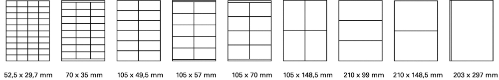 Étiquette adhésive vélin en planche